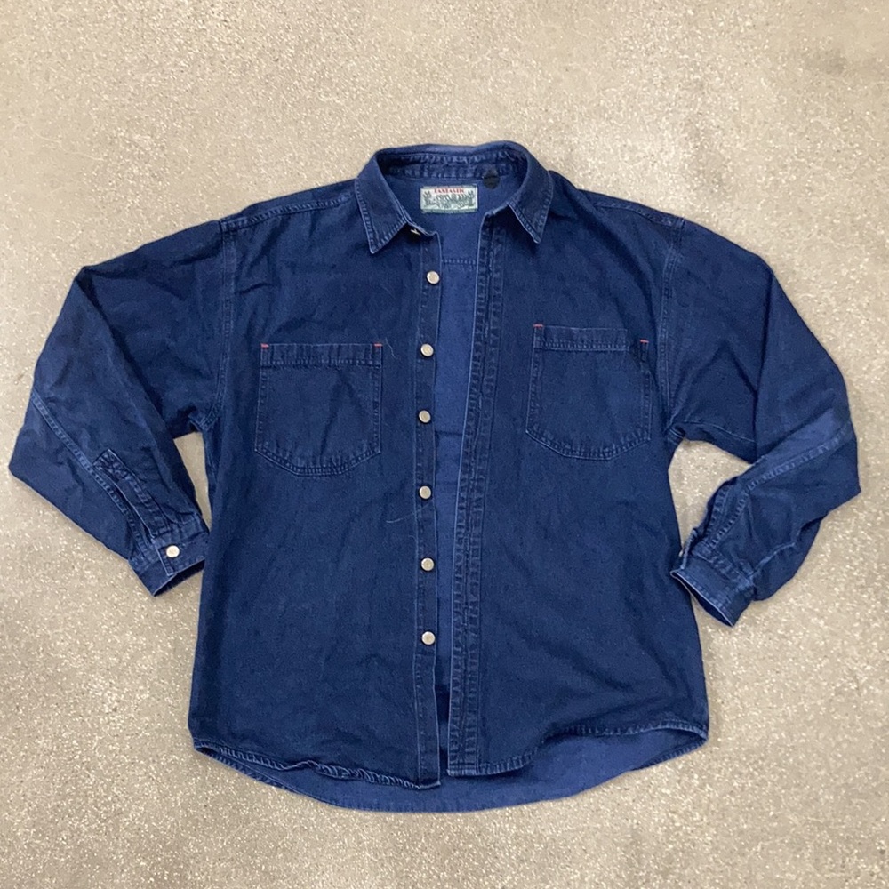 🌵🐎 🦂 FANTASTIC Brand Western Wear Jean Jacket Shirt Size ~XL 🪵🌵🏜